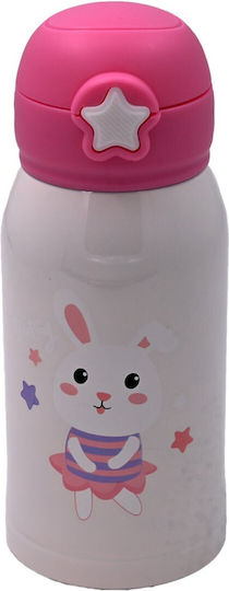Sidirela Baby Rabbit Ανοξείδωτο Παιδικό Σετ Φαγητού 0.7lt Ισοθερμικό Ροζ