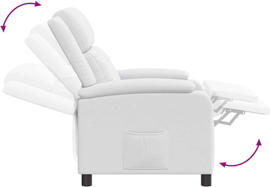 Scaun De Relax Masaj Din Piele Ecologică Alb 66x95x100cm