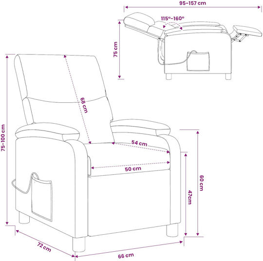 Relax Sessel Massage Grau 66x95x100cm