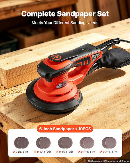 Vevor Eccentric Sander 152mm Electric 400W with Speed Setting