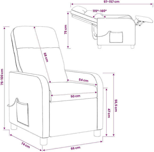 Relax Sessel Massage Roter 66x95x100cm
