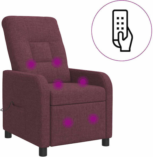 Πολυθρόνα Relax Massage με Υποπόδιο Μοβ 66x95x100cm