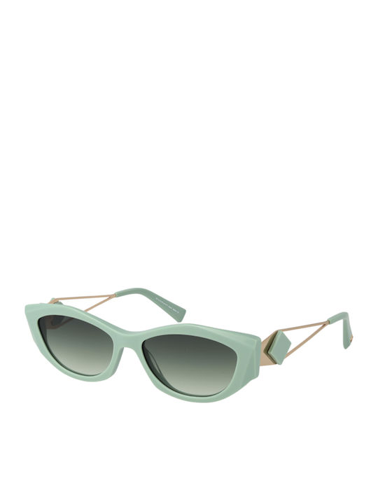 Ana Hickmann Women's Sunglasses with Green Plastic Frame and Green Gradient Lens