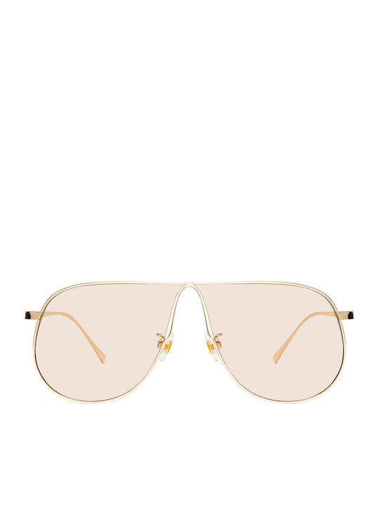 Unisex Sonnenbrillen mit Gold Metallisch Rahmen und Gold Farbe Gläsern