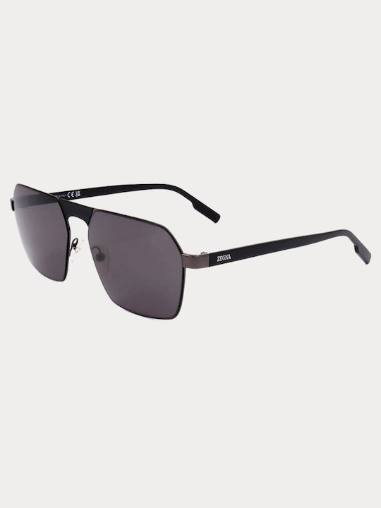 Zegna Herren Sonnenbrille mit Schwarz Metall Gestell und Schwarz Linse