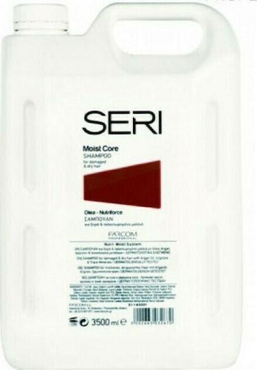 Farcom Seri Moist Core Σαμπουάν Αναδόμησης/Θρέψης για Ταλαιπωρημένα Μαλλιά 3500ml
