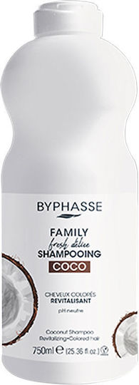 Byphasse Family Fresh Delice Coconut Шампоан за Запазване на Цвят за Оцветени Коси 750мл