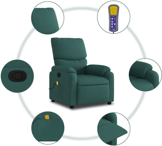 Scaun De Relax Masaj Cu Puf Verde Închis 75x99x99cm