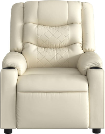 Relax Massage Armchair with Footstool Made of Artificial Leather Cream 77x93x99cm