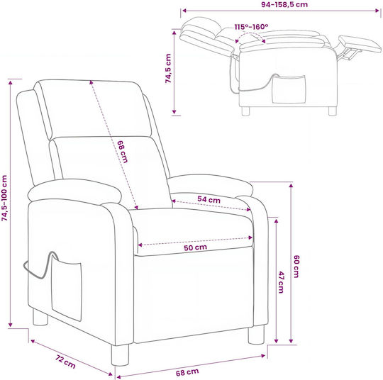 Scaun De Relax Masaj Din Piele Ecologică Roșu 66x95x100cm