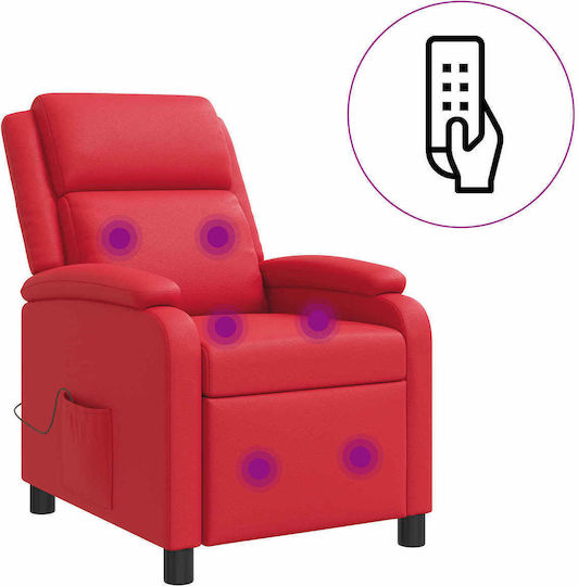 Scaun De Relax Masaj Din Piele Ecologică Roșu 66x95x100cm
