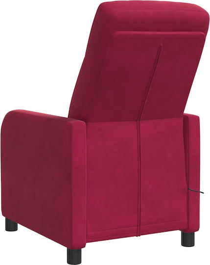 Relax Massage Velvet Red Armchair 66x95x100cm