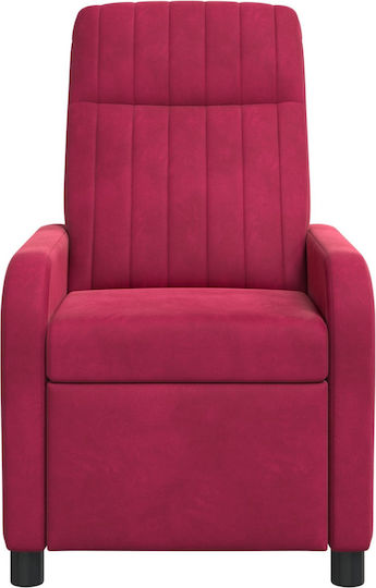 Relax Massage Velvet Red Armchair 66x95x100cm