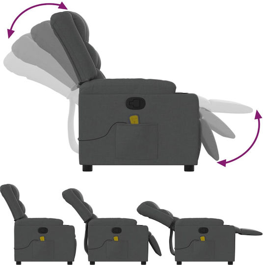 Relax Massage Armchair with Footstool Dark Grey 77x93x99cm