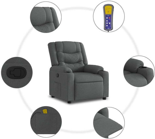Relax Massage Armchair with Footstool Dark Grey 77x93x99cm