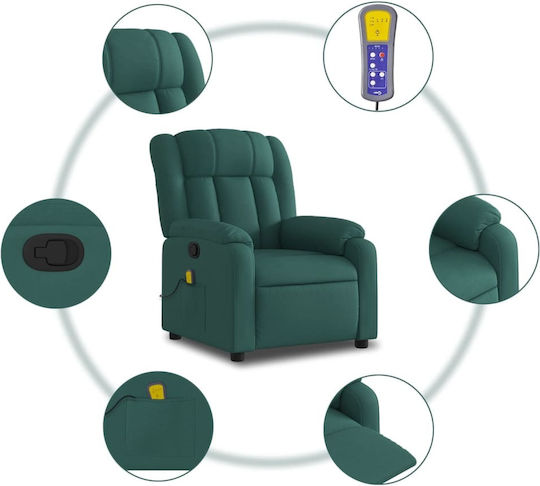 Scaun De Relax Masaj Cu Puf Verde Închis 78x92x98cm