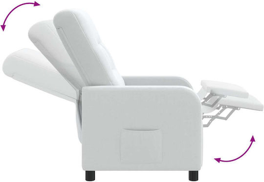 Πολυθρόνα Relax Massage με Υποπόδιο Λευκό 66x95x100cm