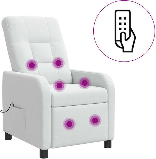 Πολυθρόνα Relax Massage με Υποπόδιο Λευκό 66x95x100cm