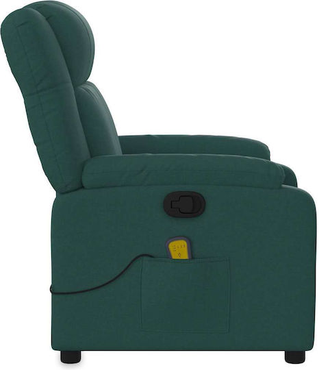 Πολυθρόνα Relax Massage με Υποπόδιο Σκούρο Πράσινο 77x95x99cm