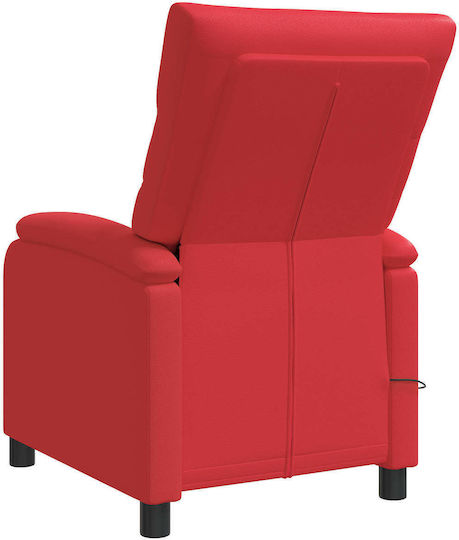 Πολυθρόνα Relax Massage από Δερματίνη Κόκκινο 66x95x100cm