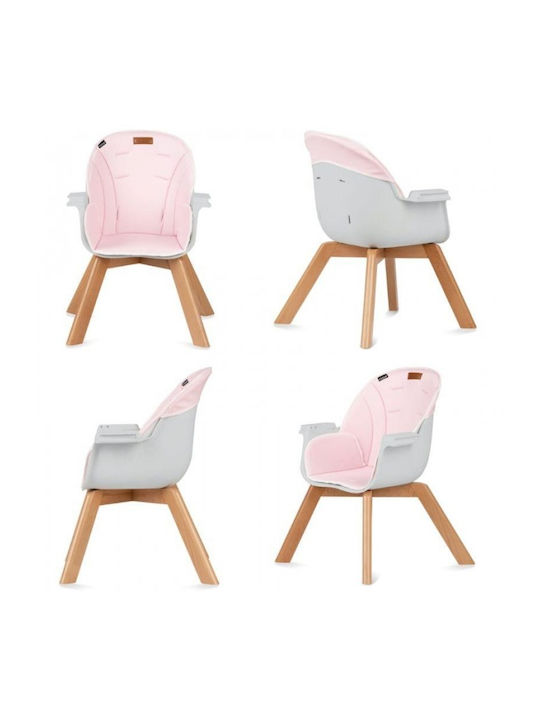 Kidwell Nobis 2-in-1 Scaun de Masă pentru Copii cu Cadru din Lemn & Scaun din Plastic Roz