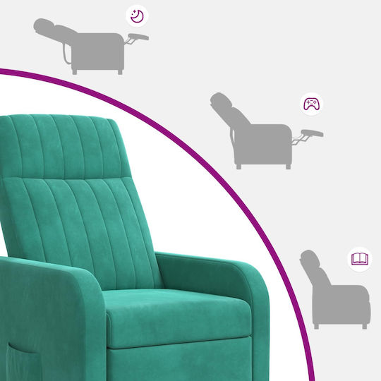 Relax Samt Tuerkis Polsterstuhl 66x95x100cm
