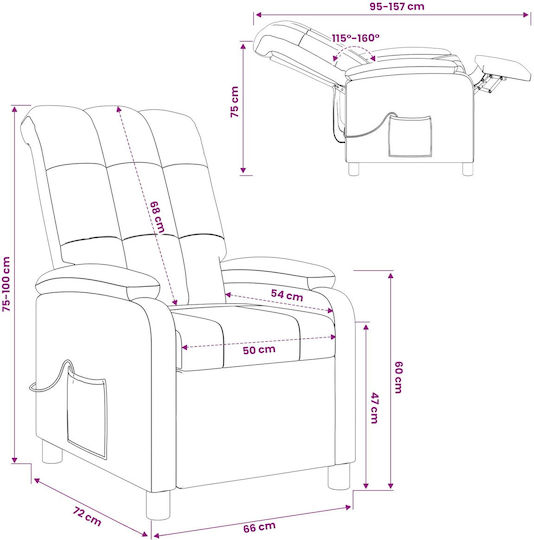 Relax Massage Purple Armchair 66x95x100cm