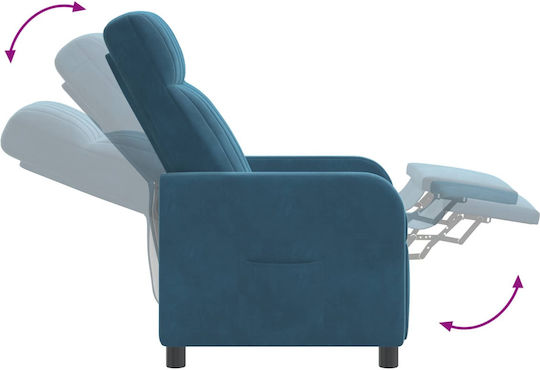 Πολυθρόνα Relax Massage Βελούδινη Μπλε 66x95x100cm
