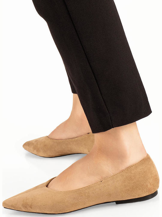 Wildleder Damen Ballerinas Spitz zulaufend Púrpura