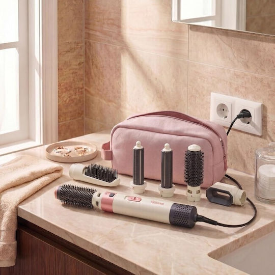 Tristar Ceramic Electric Hair Brush with Air for Hair Straightening and Curls