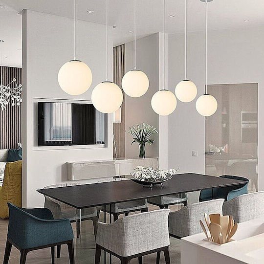 Home Lighting Se1125 1 Op Alessia Pendant Opal Pendant Light White Ball with Socket E27 25x150x25cm