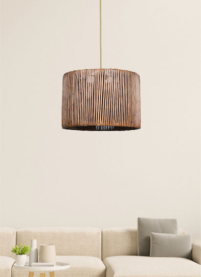 HomeMarkt Κρεμαστό Φωτιστικό Καφέ Boho με Ντουί E27 30x30εκ.
