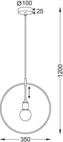 Aca Twiggy Pendant Light Black with Socket E27 36cm
