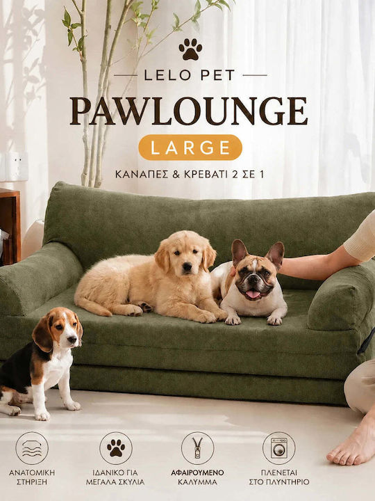 Lelo Pet Pawlounge Canapea Pat Ortopedică pentru Câini Verde 180x90 cm