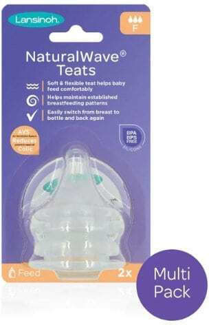 Lansinoh NaturalWaveTM Биберони от Силикон Бърз поток за 6+ месеца 2pcs