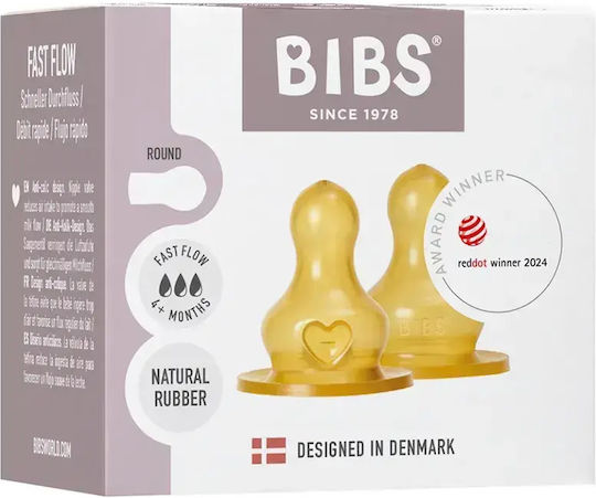 Bibs Θηλές από Καουτσούκ Γρήγορης Ροής για 4+ μηνών 2τμχ