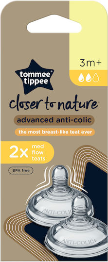 Tommee Tippee Closer to Nature Θηλές από Σιλικόνη Μεσαίας Ροής για 3+ μηνών 2τμχ