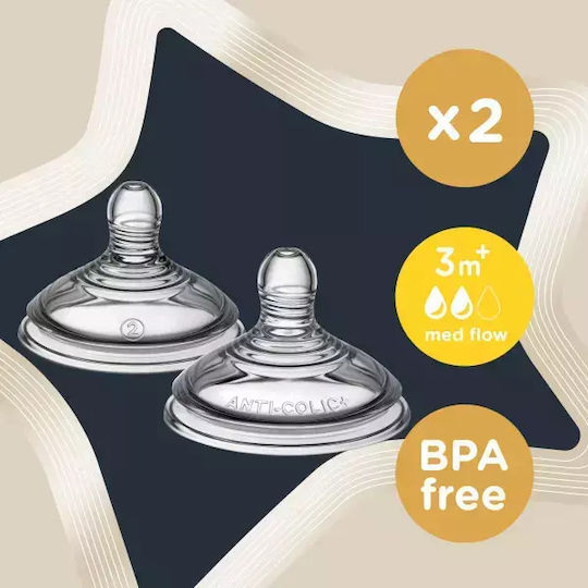 Tommee Tippee Closer to Nature Θηλές από Σιλικόνη Μεσαίας Ροής για 3+ μηνών 2τμχ