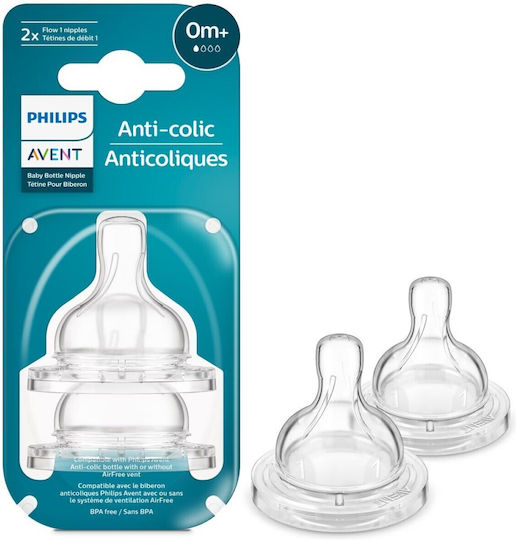 Philips Silicone Baby Bottle Teats Slow Flow for 1+ months 2pcs