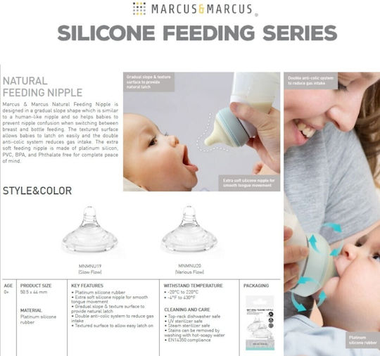 Marcus & Marcus Babyflaschensauger für 3+ Monate 2Stück