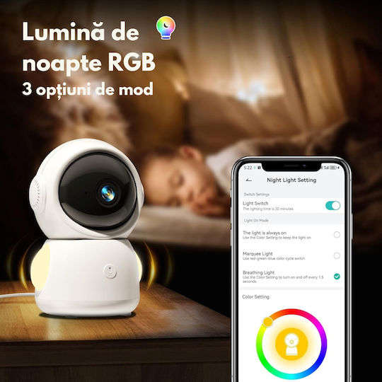 Monitor Pentru Bebeluși Fără Fir cu Comunicare Bidirecțională și Cântece de Leagăn