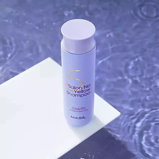 Masil 5 Salon No Yellow Shampoo Probiotic Silver Shampoo For Neutralizing Yellow Tones Without Sulfates 300ml