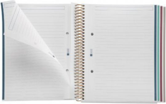 Miquelrius Ruled Spiral Notebook 100 Paper Sheets 14.8x21cm 70g British Bloom Bouquets