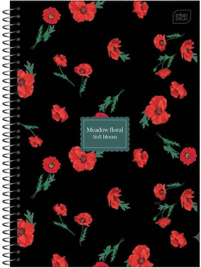 interDRUK Spiral Ruled Notebook A4 125 Paper Sheets 5 Subjects Meadow