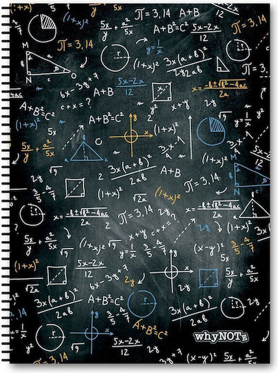WhyNote Spiral Ruled Notebook B5 90 Paper Sheets 3 Subjects (Miscellaneous Designs)