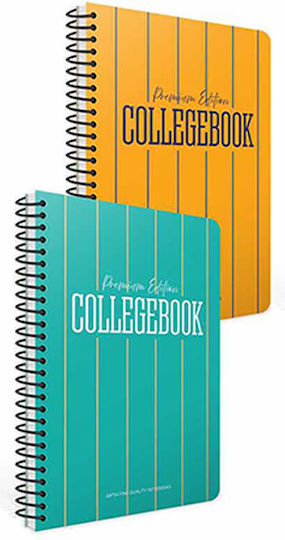 Gipta Caiet Școlar Spirală Cu Dungi A4 50 Foi De Hârtie 2 Separatoare College Book (Diverse Modele/Culori)