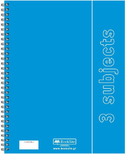 Booksite Spirale Schulfachheft Geregelt A4 3 Themen Hellblau