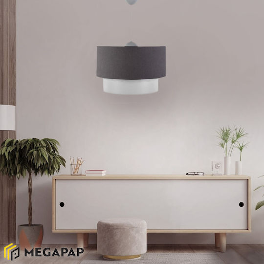 Megapap Whitehouse Висящо Осветително Тяло Сив с Цокъл E27 30x20x55см.