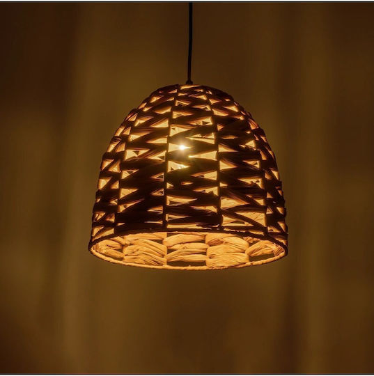 GloboStar Meka Pendant Light Beige Boho Bell with Socket E27 30x30x25cm