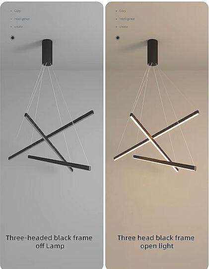 Home Lighting Κρεμαστό Φωτιστικό Μαύρο LED με Ρυθμιζόμενο Λευκό Φως 60x16x16εκ.